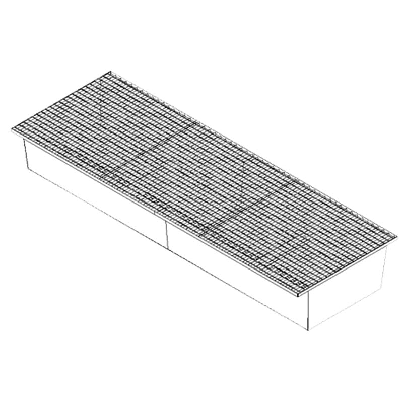 Bac de rétention galvanisé 1656 litres pour rayonnage 3600 mm – BARS3560/1656 – Manergo Steel Bunds 1
