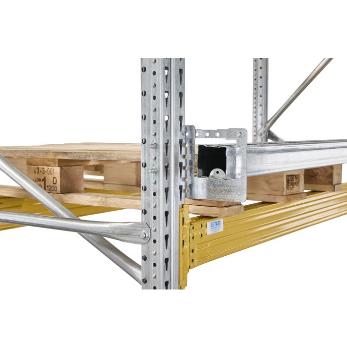 Butée stop-palettes pour Rayonnage PALSTAR – Barre butée arrière avec connecteurs et visserie 1