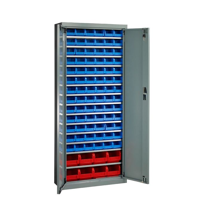 Armoire à bac 1655 D – avec ou sans portes – 78 bacs 1 litre et 8 bacs 3,8 litres – L. 700 x P.270 x H. 1655 mm 1