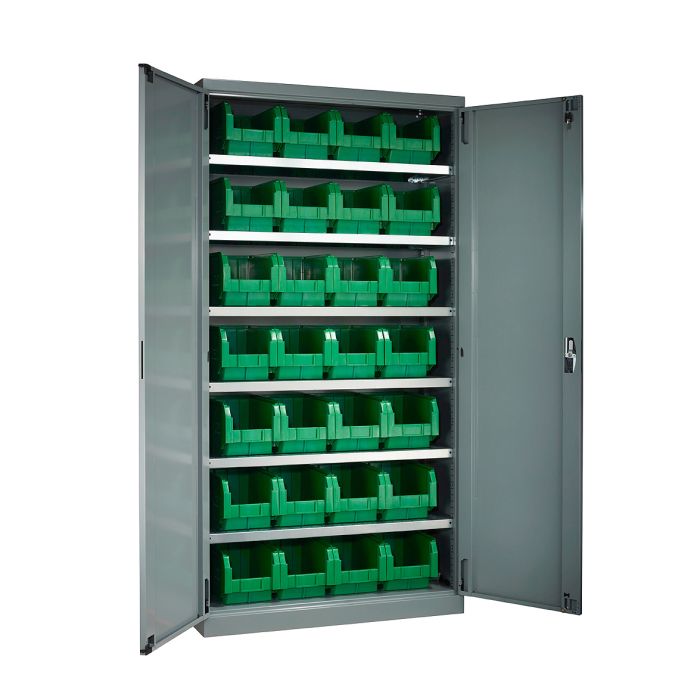 Armoire à bac métallique 2000 F – 28 bacs plastique de 12,5 litres – L. 1023 x P. 400 x H. 2000 mm 1