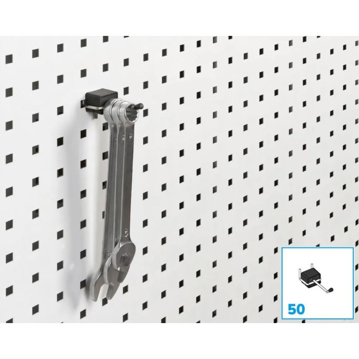 Crochet pour panneaux perforés – Accessoire d&rsquo;organisation pour panneaux à trous carrés 3