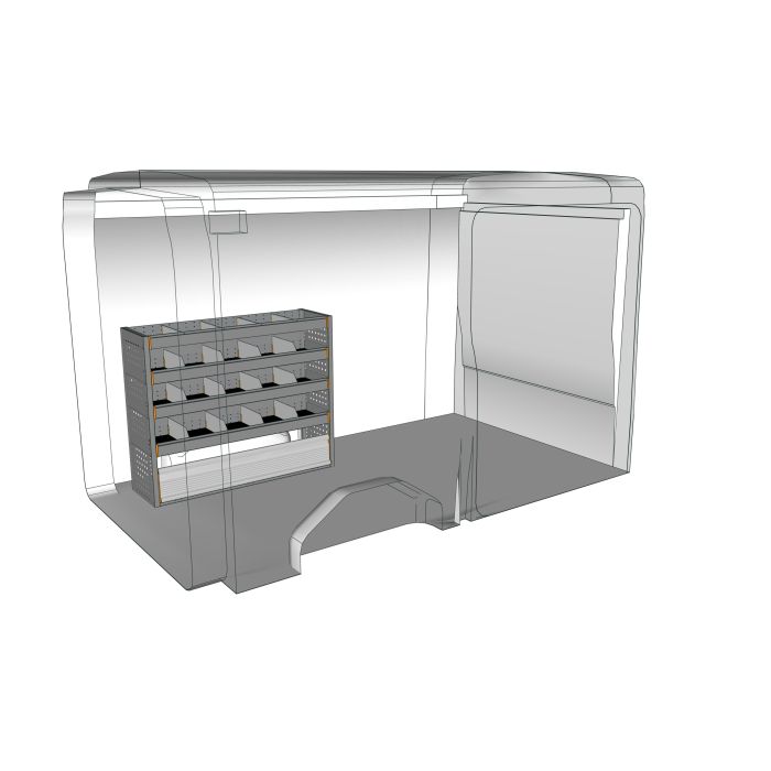 Kit Flexa Basic – Aménagement métallique 4 niveaux – 1225 x 365 x 1000 mm 1