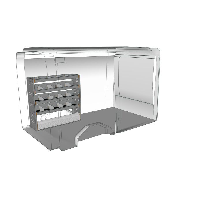 Kit Flexa Basic – Aménagement métallique 4 niveaux – Dimensions 1225 x 365 x 1200 mm 1