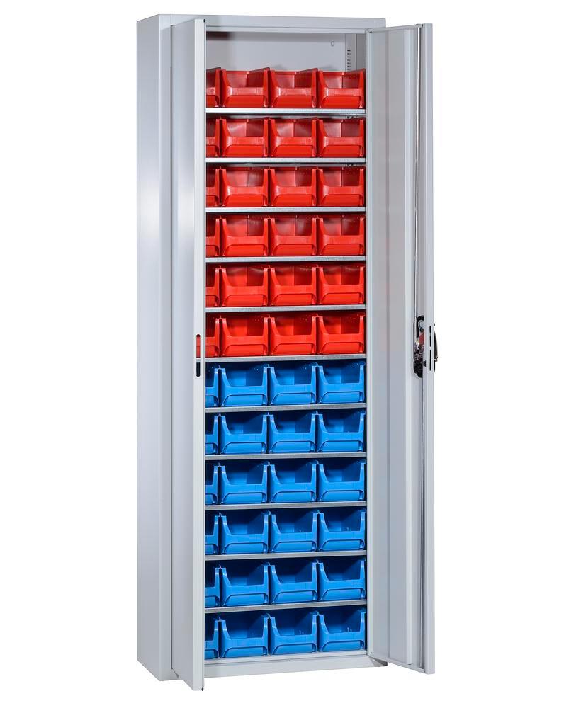 Armoire de rangement avec 48 bacs à bec – Vestiaire et armoire à matériel – 700 x 300 x 1980 mm – acier – revêtement époxy 1