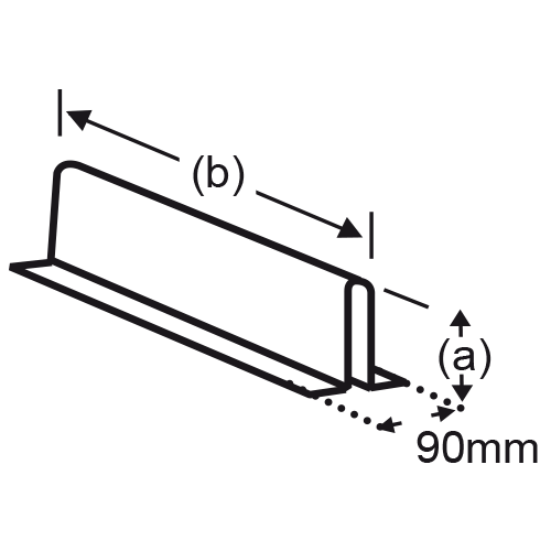 Bandeau transparent pour haut de gondole – Séparateur de rayon horizontal en plexi 3mm avec semelle magnétique 1