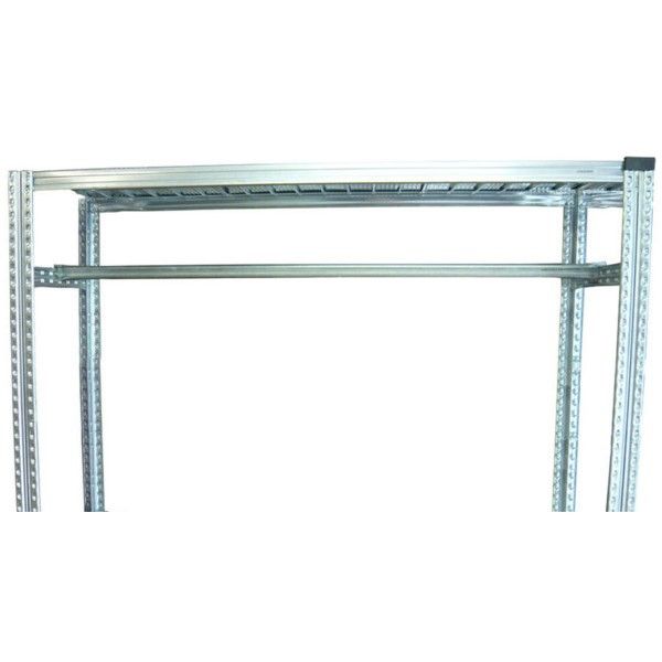 Kit penderie pour rayonnage galvanisé – barre et fixations crantées, charge jusqu&rsquo;à 98 kg - Image 1