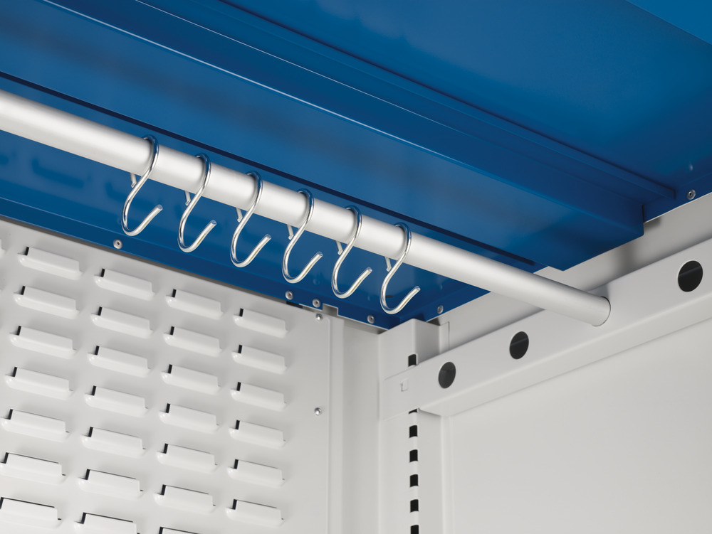 Rail d&rsquo;accrochage K-86 avec 6 crochets – 800x650x50 mm – RAL 7035 – Tôle d&rsquo;acier couvert de poudre 2