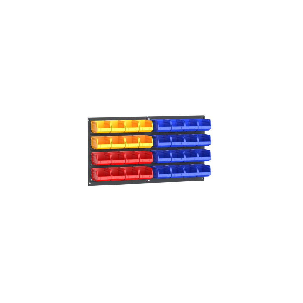 14030012.19 – Kit Panneaux à Bacs avec 32 Bacs – Panneaux en acier RAL 7016 – 914×495 mm 1