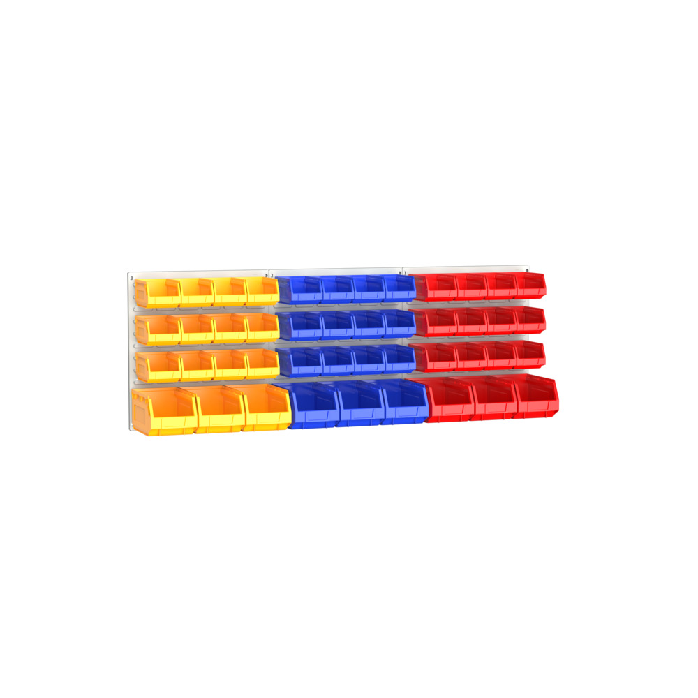 Kit Panneaux à Bacs – 45 bacs – Panneaux verticaux 0,5 m – LxH: 1371×495 mm – RAL 7035 1