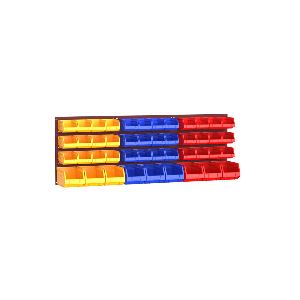 14030013.24 – Kit Panneaux à Bacs avec 45 Bacs – Panneaux en acier RAL 3004 – LxH: 1371x495mm - Image 1