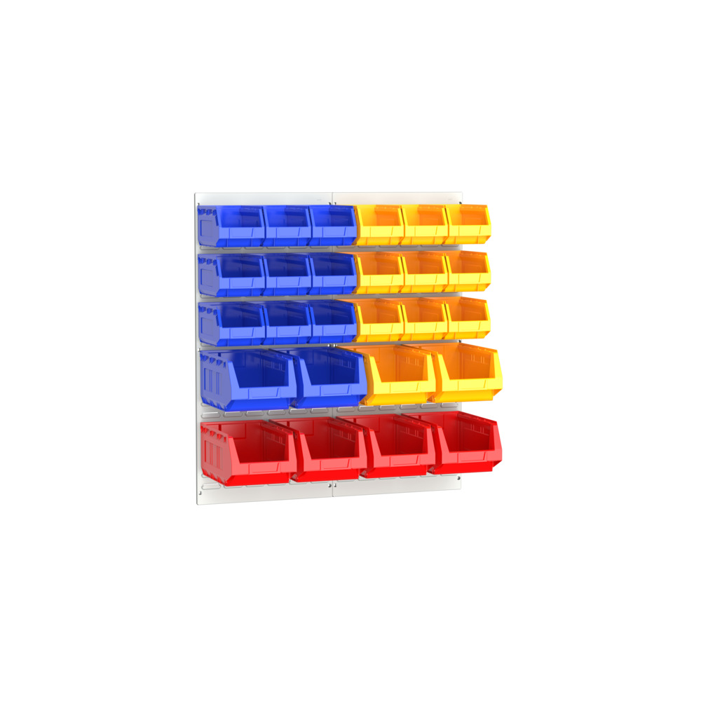 14030014.16 – Kit Panneaux à Bacs avec 26 Bacs – Panneaux en acier 914×991 mm RAL 7035 - Image 1