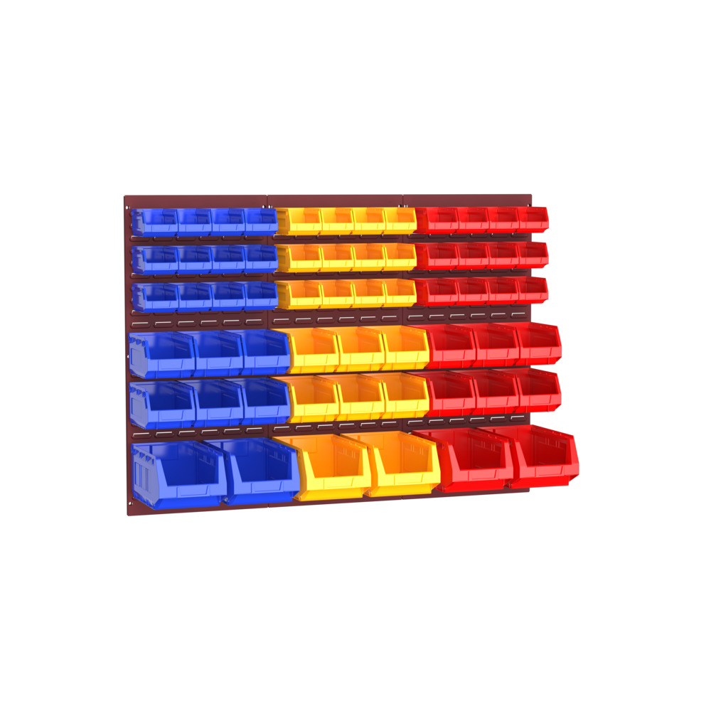 Kit Panneaux à Bacs avec 60 Bacs – Panneaux en acier RAL 3004 – LxH: 1371×991 mm - Image 1