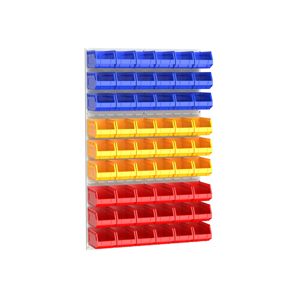 14030016.16 – Kit Panneaux à Bacs avec 54 Bacs – Panneaux en acier RAL 7035 – 914×1486 mm - Image 1