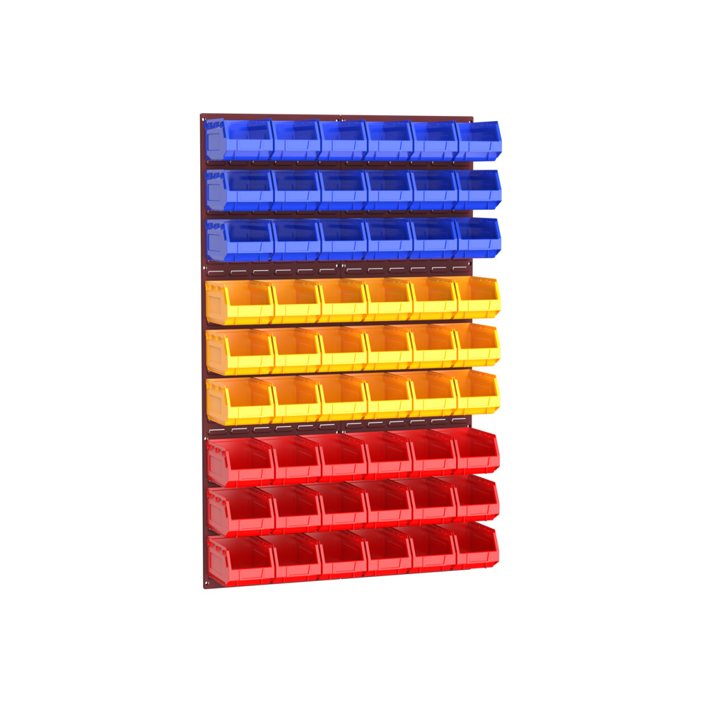 Kit Panneaux à Bacs avec 54 Bacs – Panneaux en acier RAL 3004 – 914×1486 mm - Image 1