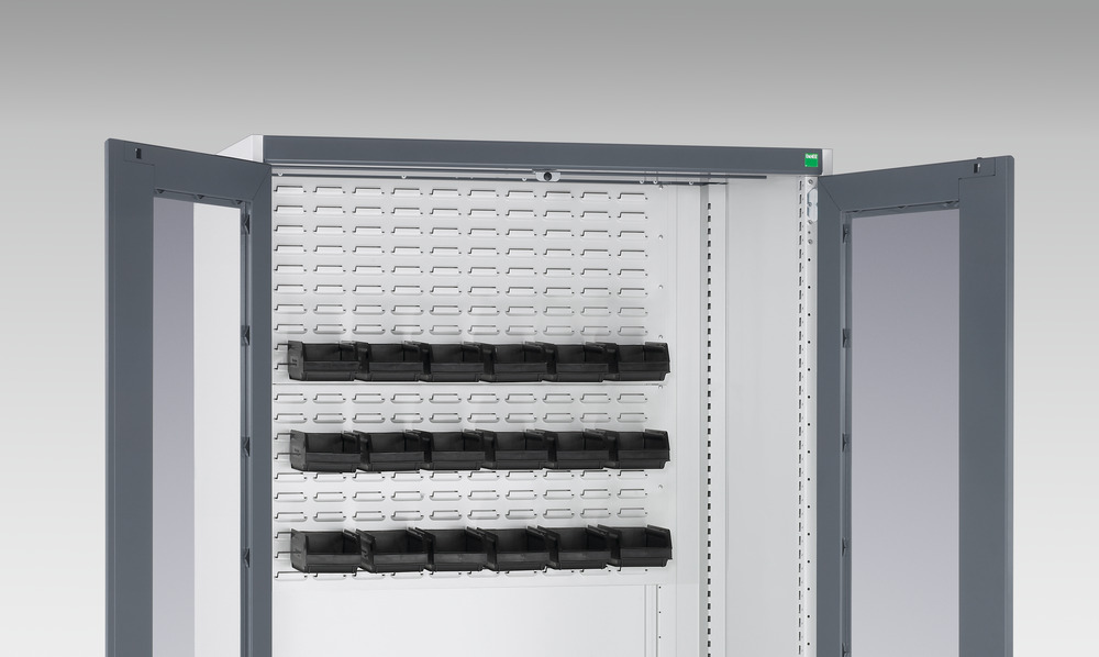 Armoire Cubio SMF-10520-2.4 – Portes à bacs, fond à bacs – 1050x525x2000 mm – RAL 7035 / RAL 3004 - Image 3