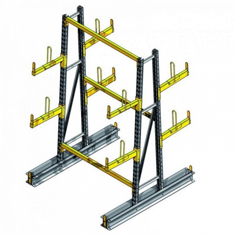 Cantilever léger double face – Rayonnage pour tubes profilés, barres, plateaux – Hauteur 2100 mm 3