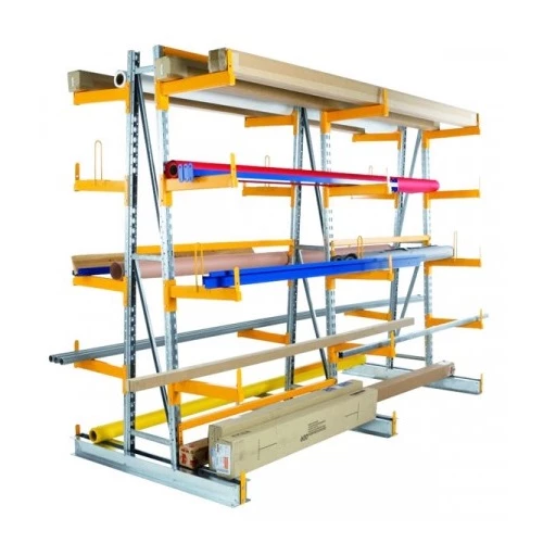 Cantilever léger double face – Rayonnage pour tubes profilés, barres, plateaux – Hauteur 2100 mm 1