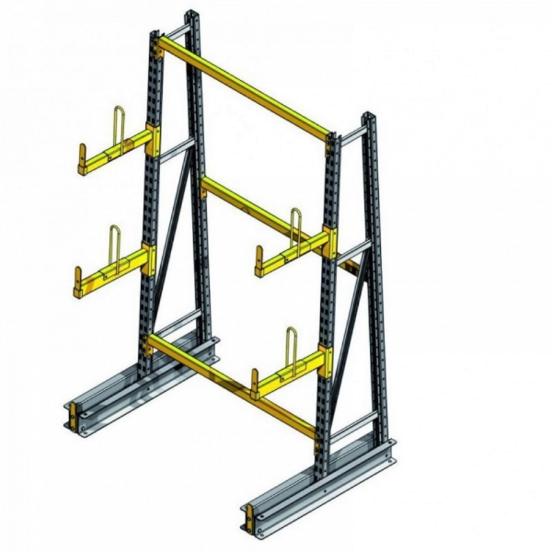 Cantilever léger simple face – Rayonnage en porte-à-faux – 4 niveaux – Hauteur 2100 mm – Profondeur bras 400 mm - Image 2