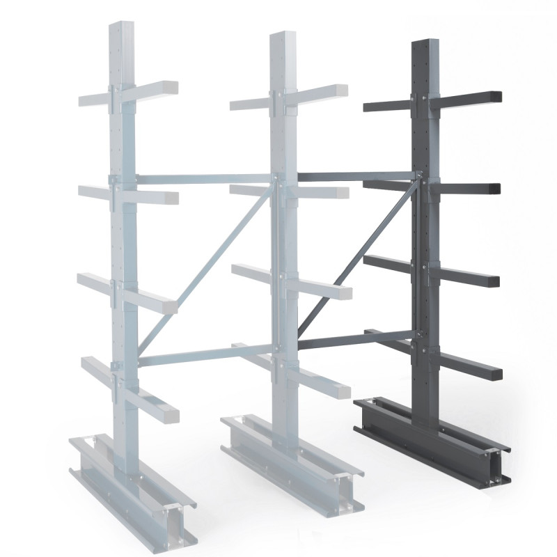 Cantilever mi-lourd double face – Rayonnage pour stockage de charges longues – Hauteur 2500 mm – 4 niveaux – Charge max. 500 kg/bras 3