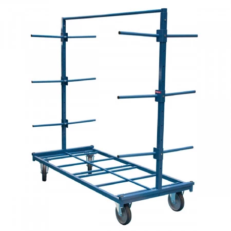 Chariot de stockage cantilever mobile – Rayonnage double face – Bras réglables – Charge max. 400 kg – Réf. 19.2521.01 1