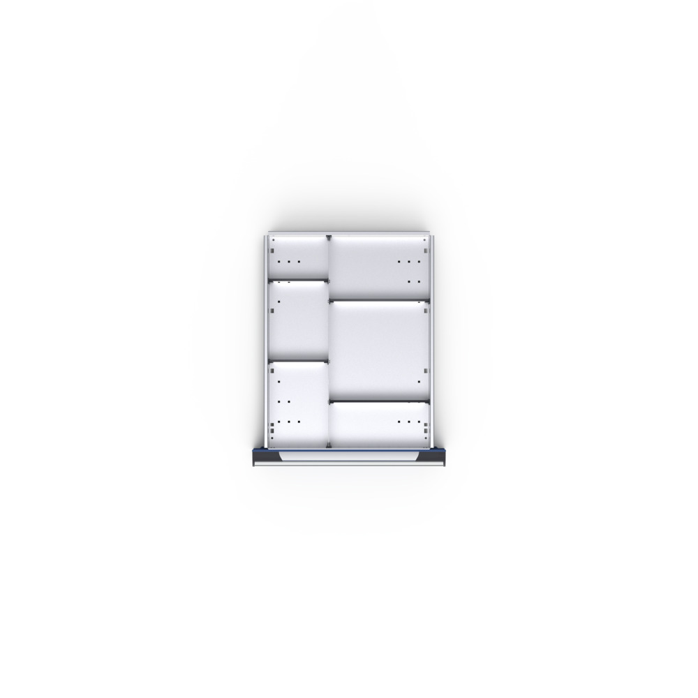 Jeu de séparateurs métalliques ETS-56150-6 – 6 compartiments – LxPxH: 525x525x52 mm – galvanisé 1