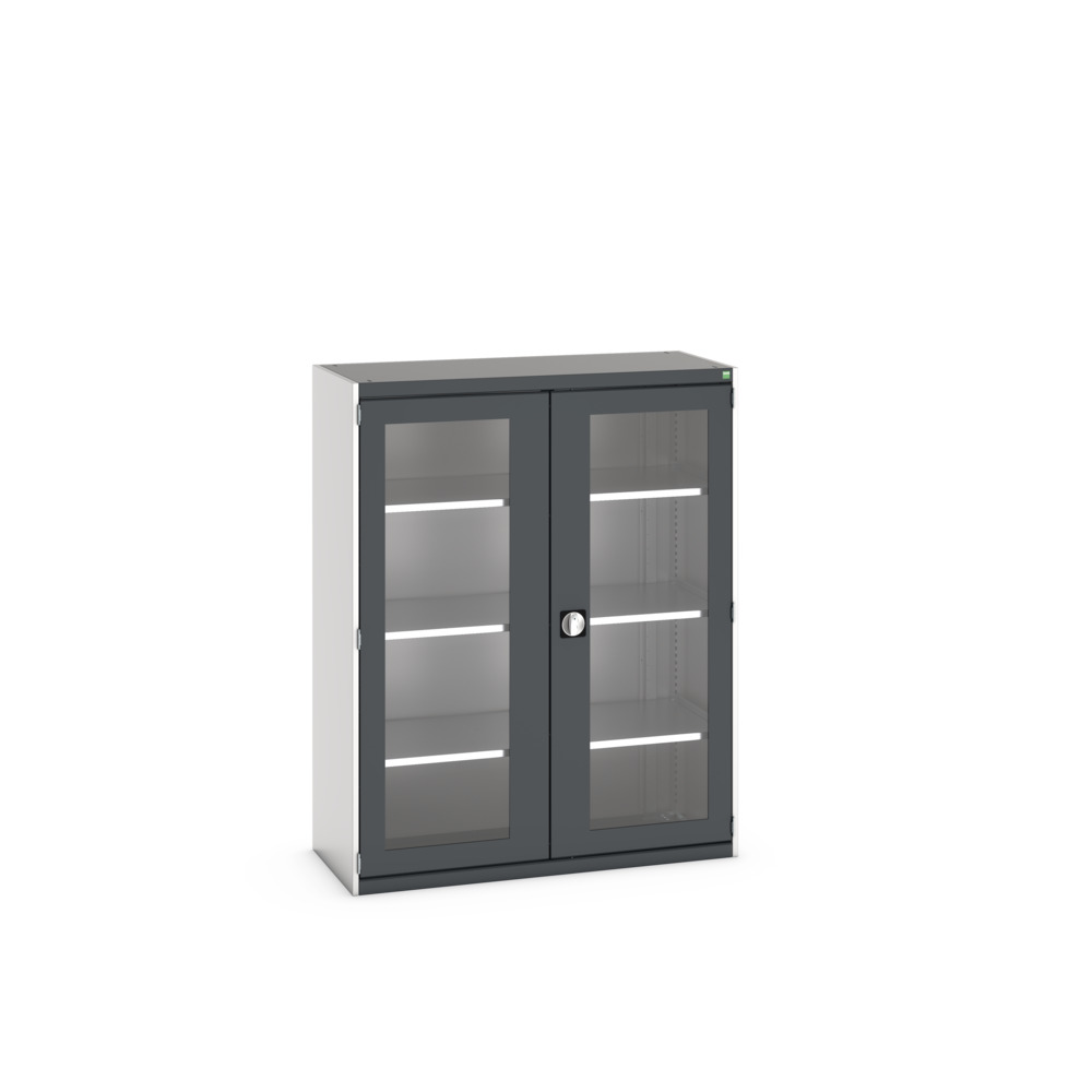 Armoire Cubio SMFS-13516-1 avec portes transparentes et 3 tablettes – 1300x525x1600 mm 2