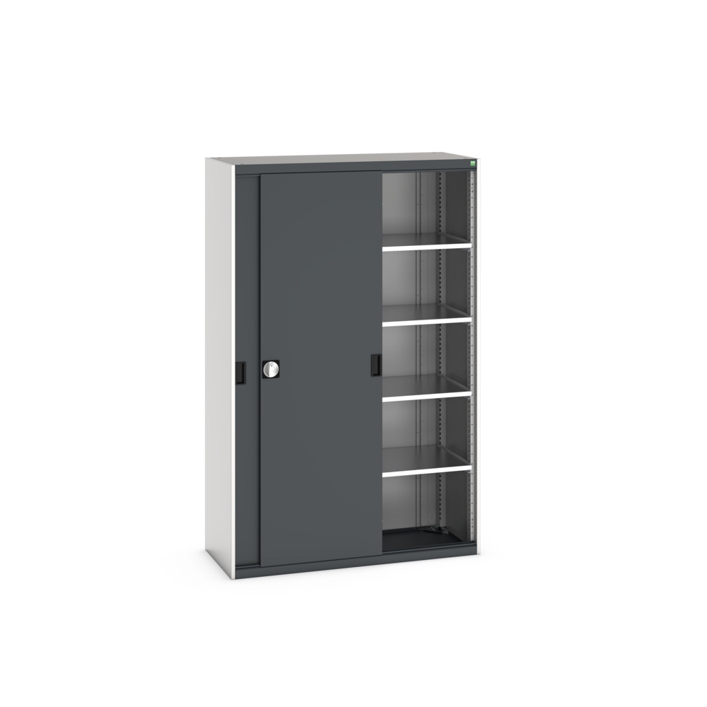 Armoire Cubio SMS-13520-1.2 avec portes coulissantes – 4 tablettes – 1300x525x2000 mm 1