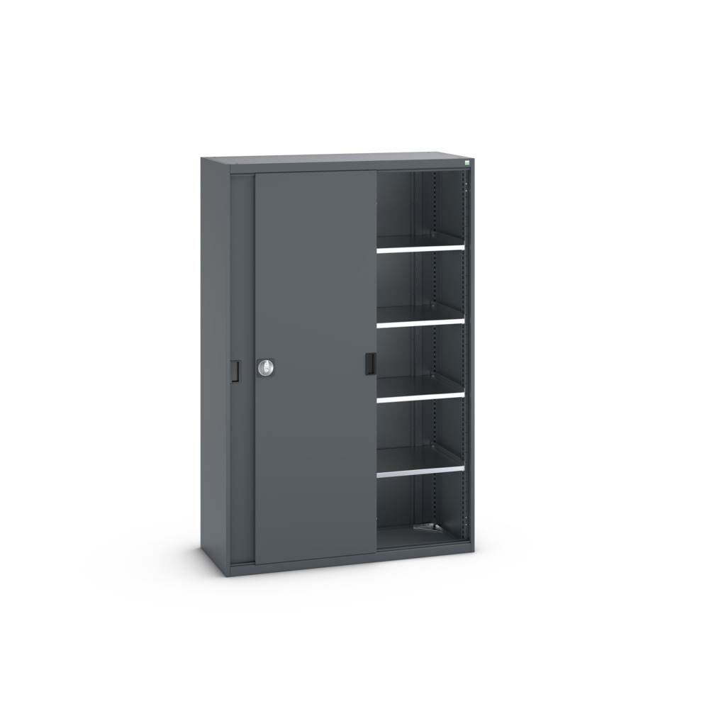 Armoire Cubio SMS-13520-1.2 avec portes coulissantes – 4 tablettes – 1300x525x2000 mm – RAL 7016 2
