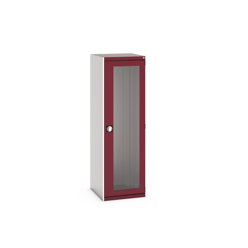 Armoire Cubio SMLFS-6620 avec portes transparentes – 650x650x2000 mm – RAL 7035 / RAL 3004 2
