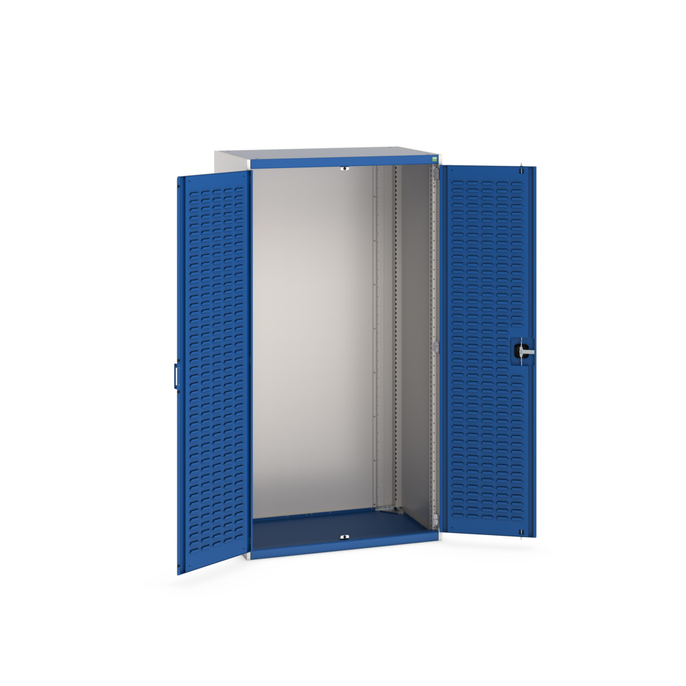Cubio armoire SMLF-10620-2 – armoire métallique avec portes à bacs, 1050x650x2000 mm, RAL 7035 / RAL 5010 - Image 2