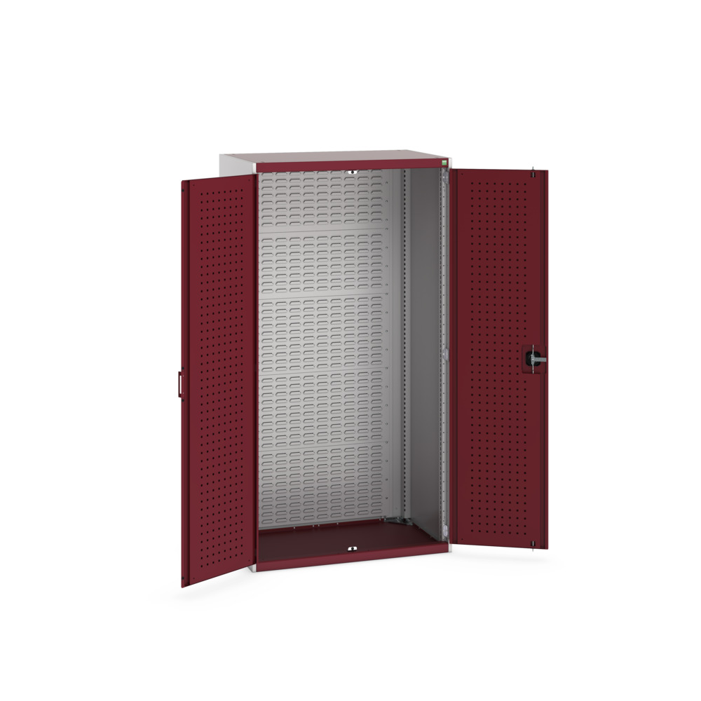 Armoire Cubio SMF-10620-1.4 – Portes Perfo et Fond à Bacs – 1050x650x2000 mm – RAL 7035/3004 - Image 2