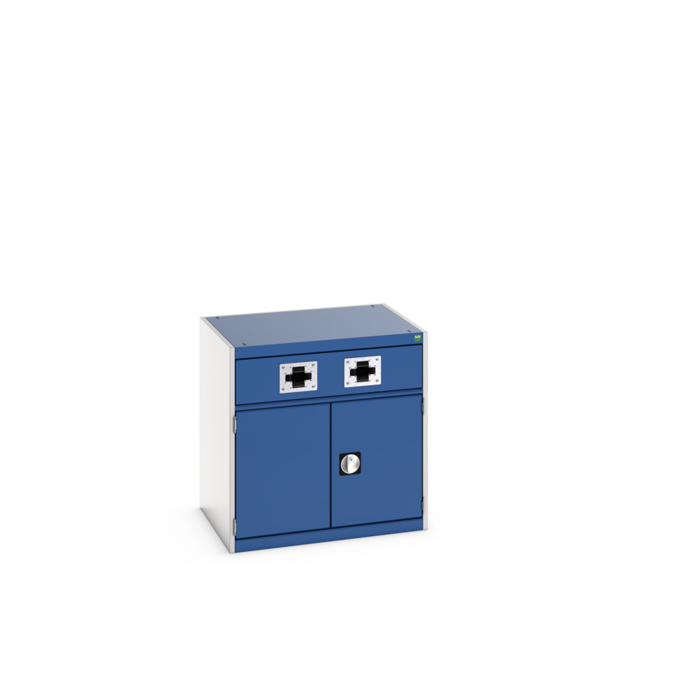 Armoire Kfz Gestion de Fluides Cubio – Portes Perfo, Double Guide – 800x650x800 mm – RAL 7035/5010 2