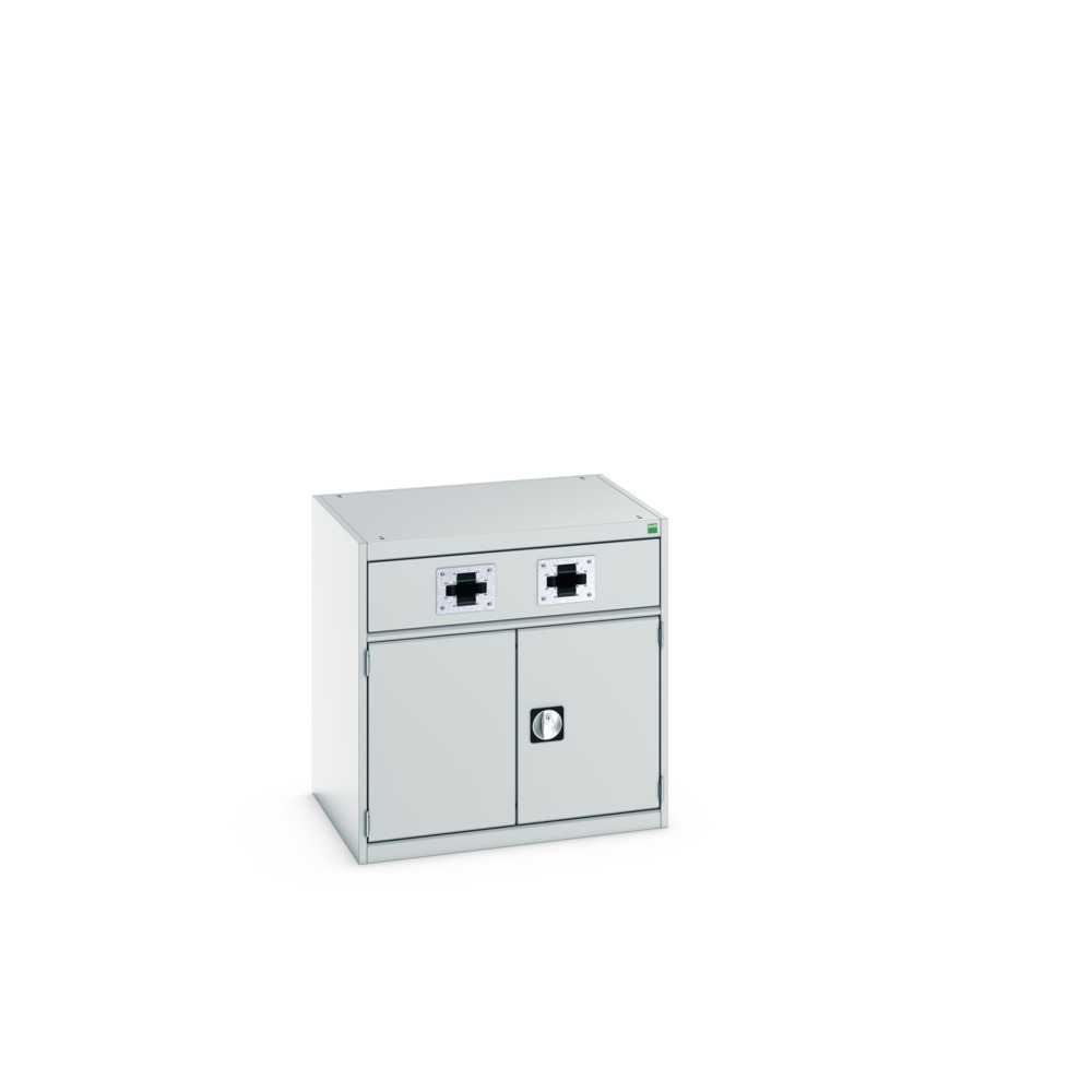 Armoire Kfz Gestion de Fluides Cubio – Portes Perfo, Double Guide – 800x650x800 mm – RAL 7035 2