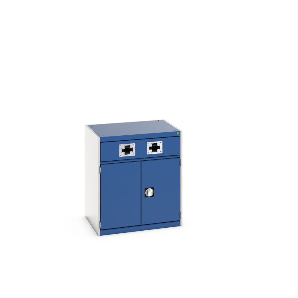 Armoire Kfz Gestion de Fluides Cubio – Portes Perfo, Double Guide – 800x650x900 mm – RAL 7035/5010 - Image 2