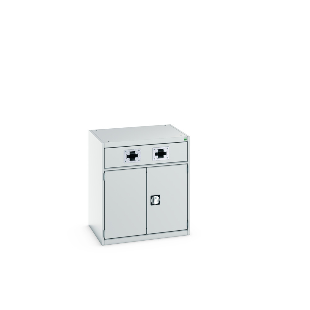 Armoire Kfz Gestion de Fluides Cubio 800x650x900 mm – Portes Perfo, Double Guide, RAL 7035 2