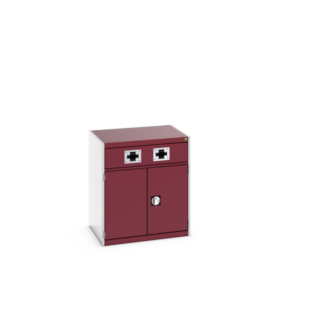 Armoire Kfz Gestion de Fluides Cubio – Portes Perfo, Double Guide – 800x650x900 mm – RAL 7035/3004 2