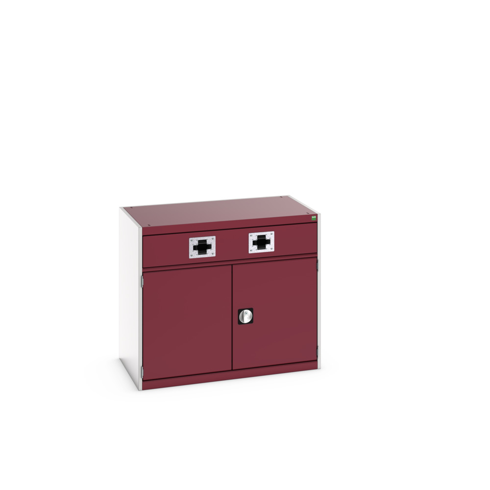 Armoire Kfz Gestion de Fluides Cubio – Portes Perfo, Double Guide – 1050x650x900 mm – RAL 7035/3004 2
