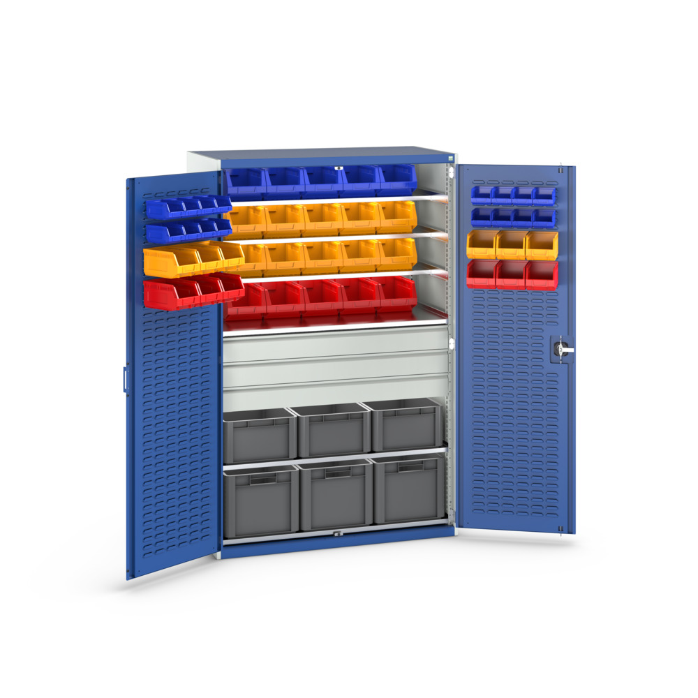 Armoire Cubio SMF-13620-3 – Porte à Bacs, 6 Tablettes, 48 Bacs, 6 Eurobox – 1300x650x2000 mm - Image 2
