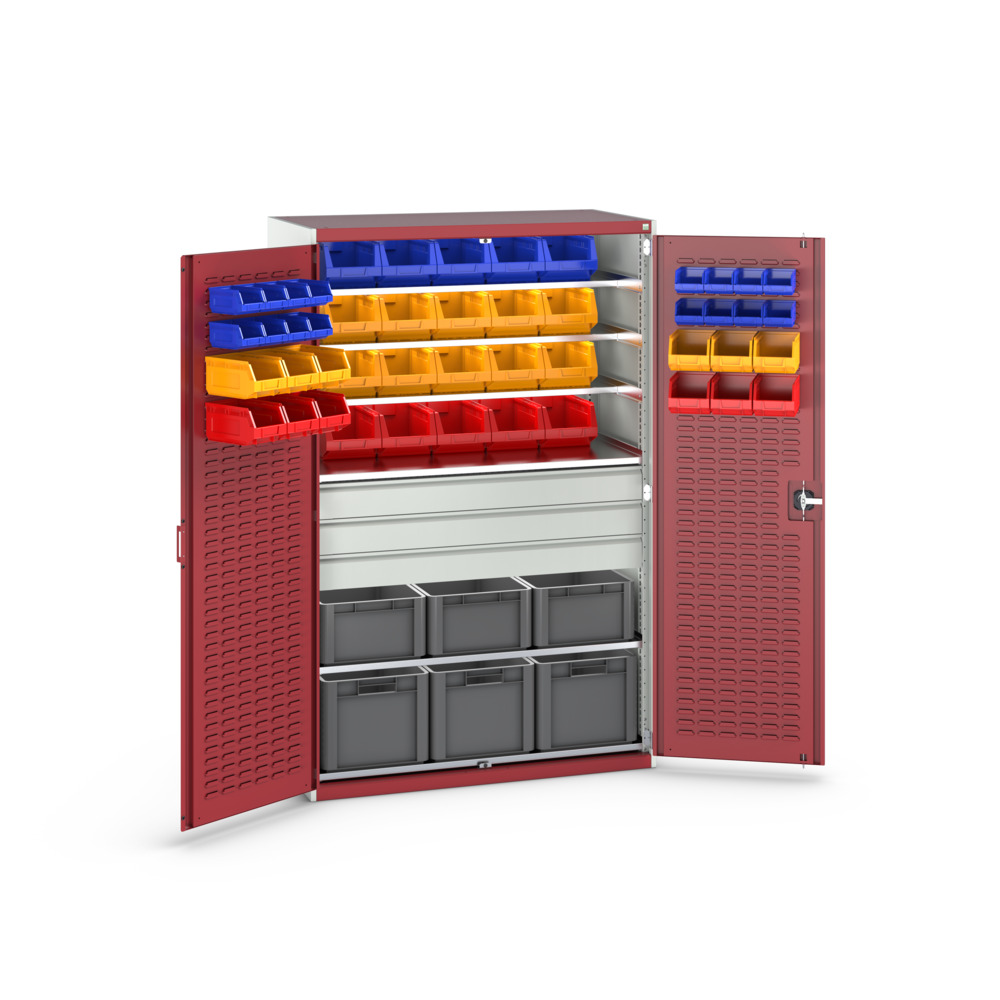 Armoire Cubio SMF-13620-3 – Porte à Bacs, 6 Tablettes, 48 Bacs, 6 Eurobox – 1300x650x2000 mm 2