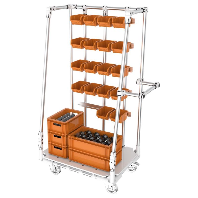 Etagère mobile 4 niveaux de boites à bec - Image 1