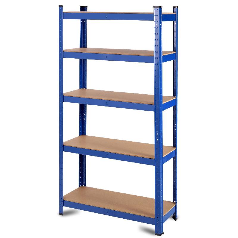 Helloshop26 – Étagère de rangement métallique 75 x 30 x 150 cm pour charges lourdes et gain de place moderne en acier bleu 20_0012059 – bleu métal 1