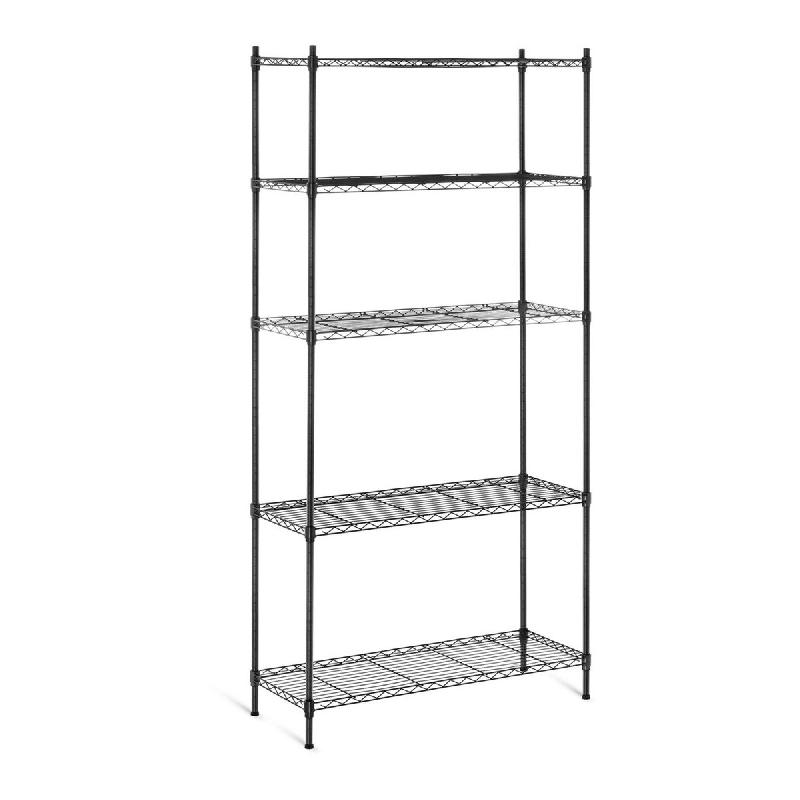 Helloshop26 – Étagère métallique professionnelle noire 35 x 90 x 180 cm 150 kg 14_0001538 – noir métal 3000187198986 1