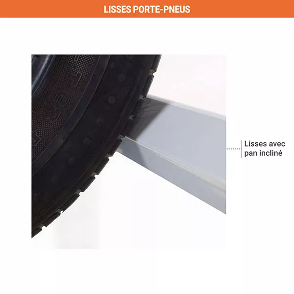 Petit rack à pneus 4 niveaux – Hauteur 2750 mm – Profondeur 400 mm – Rayonnage compact pour garage et atelier 1