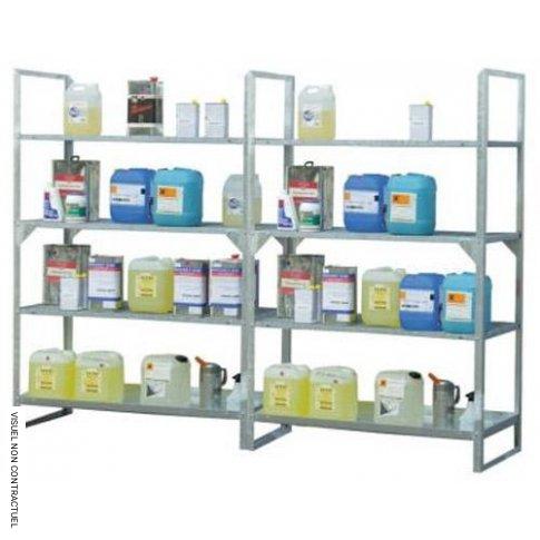 Module d&rsquo;extension acier galvanisé pour rayonnage 13/20 – CEMO – Réf. CE 7856 – Charge max 200 kg par niveau – 82 kg 1