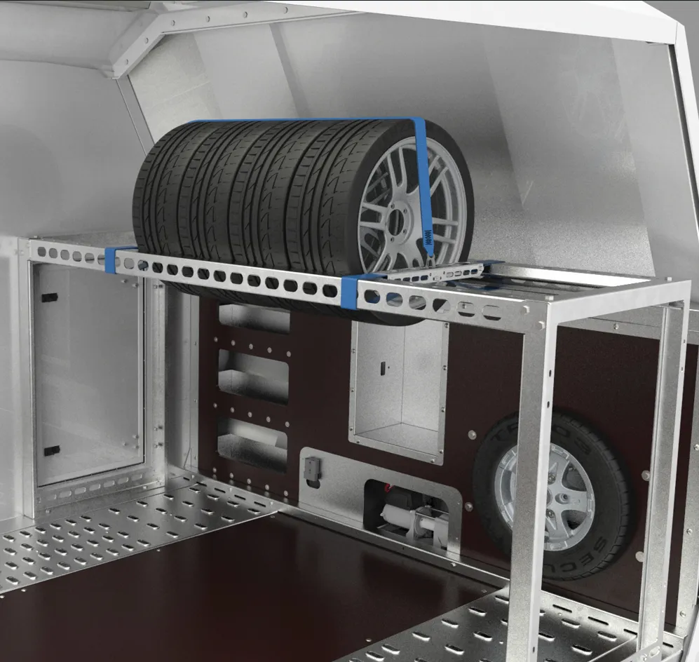 Rack à pneus Race Sport Brian James Trailers – largeur 2.1 m – Réf. P-TRAS-4010-K-N 2