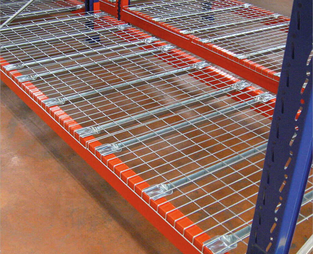 Plateau fils pour rayonnage à palettes ProfilPAL – 1100 x 880 mm, maille 100×50 mm, charge maxi 800 kg 1
