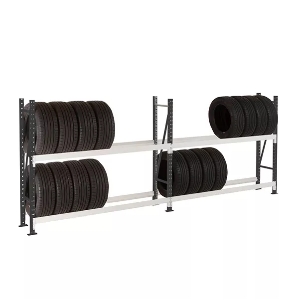 Rack à pneus poids lourds – Hauteur 2000 mm – Longueur 1800 mm – Profondeur 500 mm – Stockage modulable 2 niveaux 1