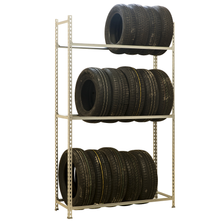 Rack à pneus et jantes économique – Stockage pour garages – 3 longueurs (900, 1000, 1200 mm) – Hauteur 2000 mm 1