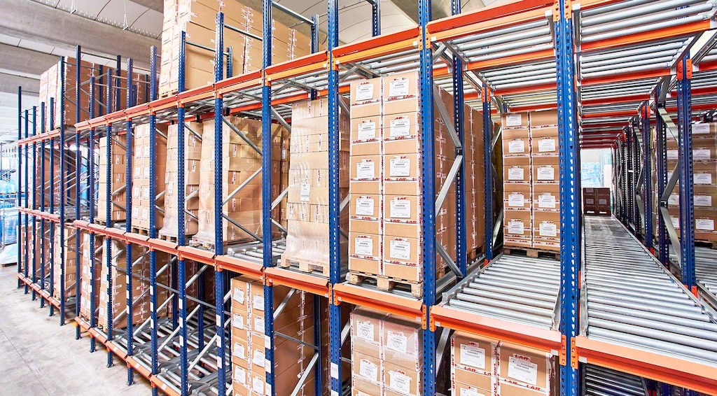 Rack dynamique (palettier dynamique) – Rayonnage à palette pour stockage compact FIFO par gravité - Image 1