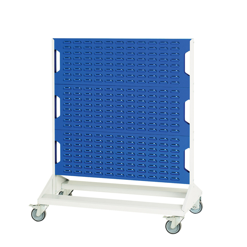 Rack mobile double face avec panneaux à fentes – 1000 x 550 x 1250 mm – avec ou sans bacs à bec - Image 2